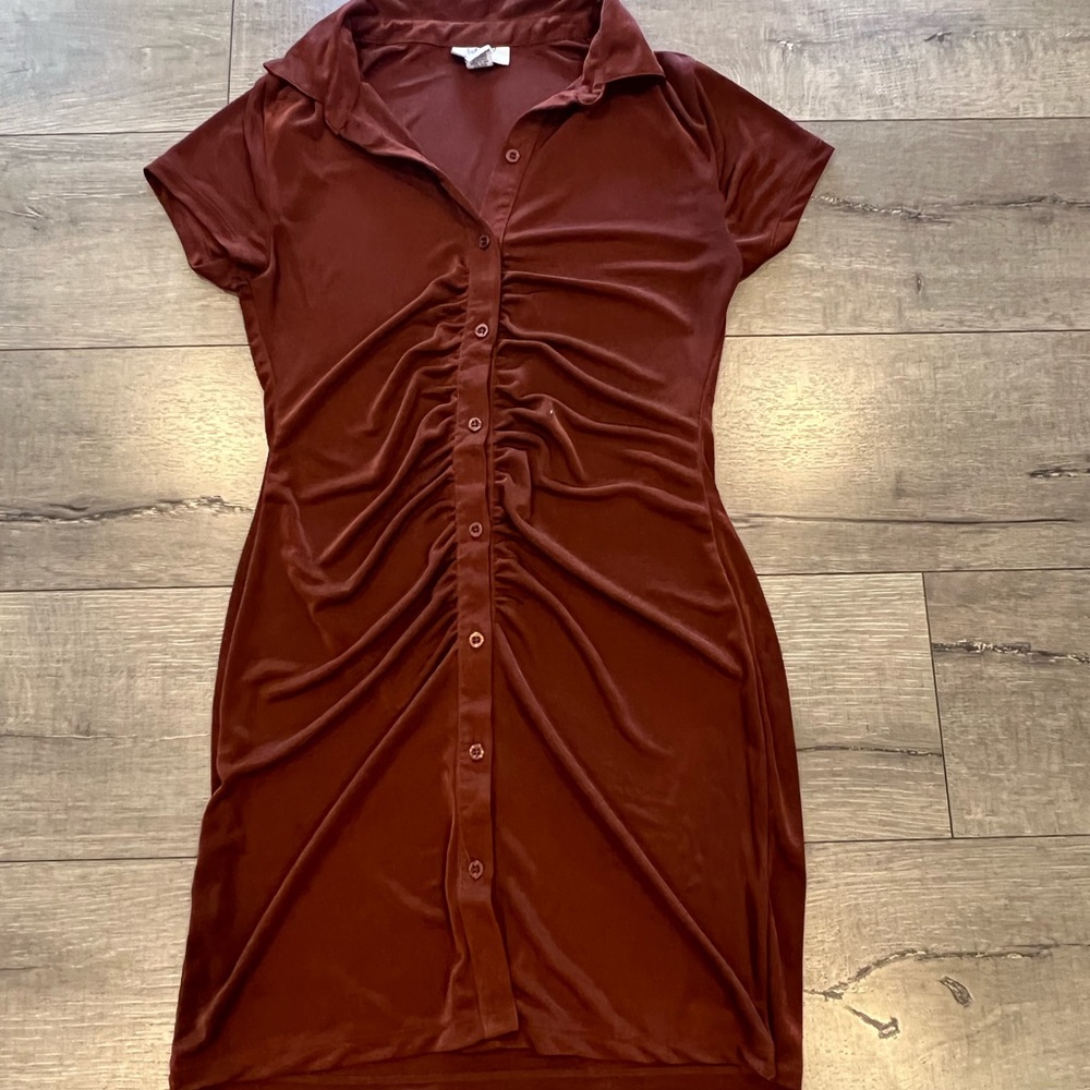 Ruched Button Down Dress